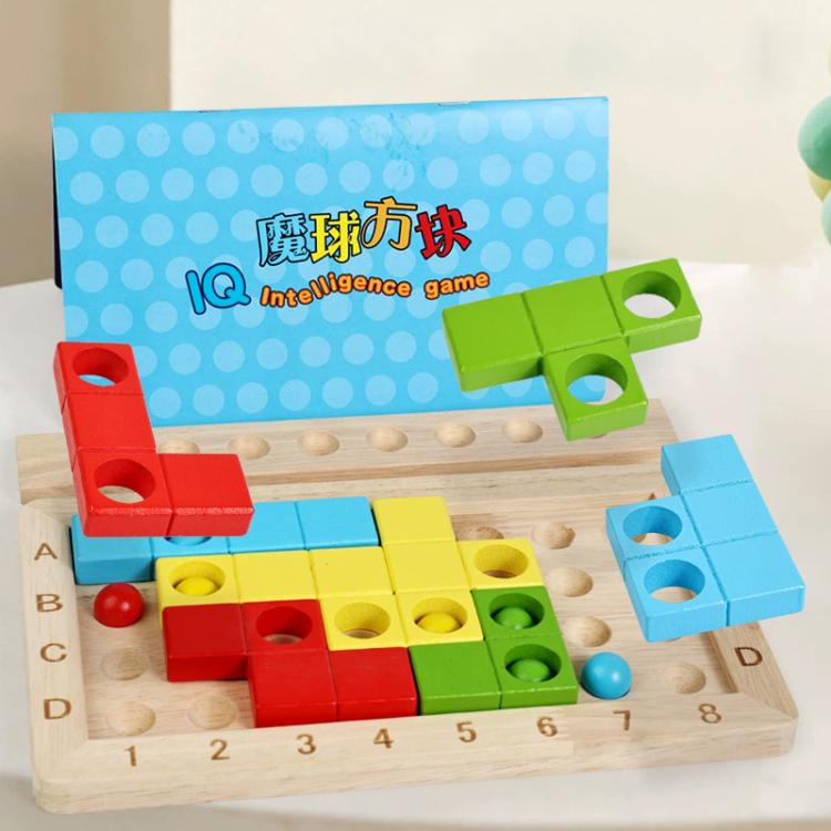 Cubo magico per bambini, puzzle di costruzioni in legno educativo