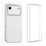 WANLONFENG Custodia per telefono in PC TPU con texture effetto pelle di agnello e 2 pellicole protettive per lo schermo incluse., For iPhone Air, iPhone 16 Pro Max, For iPhone 16 Pro, For iPhone 16