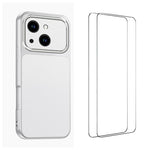 WANLONFENG Custodia per telefono in PC TPU con texture effetto pelle di agnello e 2 pellicole protettive per lo schermo incluse., For iPhone 13, For iPhone 12, For iPhone 12 Pro Max, For iPhone 12 Pro