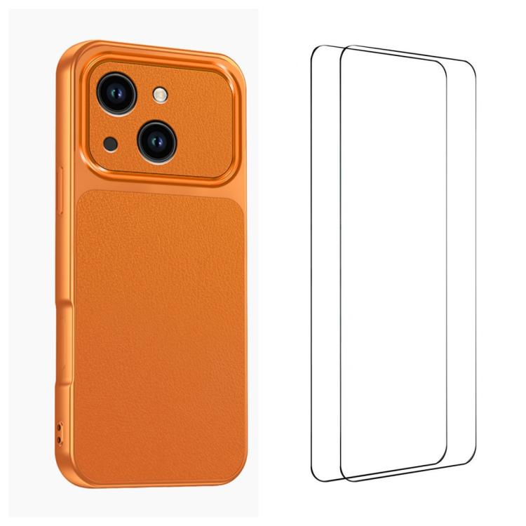 WANLONFENG Custodia per telefono in PC TPU con texture effetto pelle di agnello e 2 pellicole protettive per lo schermo incluse., For iPhone 13, For iPhone 12, For iPhone 12 Pro Max, For iPhone 12 Pro