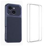 WANLONFENG Custodia per telefono in PC TPU con texture effetto pelle di agnello e 2 pellicole protettive per lo schermo incluse., For iPhone 13, For iPhone 12, For iPhone 12 Pro Max, For iPhone 12 Pro
