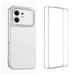 WANLONFENG Custodia per telefono in PC TPU con texture effetto pelle di agnello e 2 pellicole protettive per lo schermo incluse., For iPhone 13, For iPhone 12, For iPhone 12 Pro Max, For iPhone 12 Pro