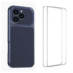 WANLONFENG Custodia per telefono in PC TPU con texture effetto pelle di agnello e 2 pellicole protettive per lo schermo incluse., For iPhone 13, For iPhone 12, For iPhone 12 Pro Max, For iPhone 12 Pro