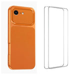 WANLONFENG Custodia per telefono in PC TPU con texture effetto pelle di agnello e 2 pellicole protettive per lo schermo incluse., For iPhone 17e / 16e, For iPhone 17 Pro Max, For iPhone 17 Pro, For iPhone 17