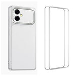 WANLONFENG Custodia per telefono in PC TPU con texture effetto pelle di agnello e 2 pellicole protettive per lo schermo incluse., For Galaxy A56 5G, For Galaxy A26 5G, For Galaxy A36 5G, For Galaxy A16 4G / 5G, For Galaxy A06 4G, For Galaxy A15 5G