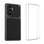 WANLONFENG Custodia per telefono in PC TPU con texture effetto pelle di agnello e 2 pellicole protettive per lo schermo incluse., For Galaxy A55 5G, For Galaxy A34 5G, For Galaxy A35 5G, For Galaxy A54 5G, For Galaxy A14 5G