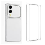 WANLONFENG Custodia per telefono in PC TPU con texture effetto pelle di agnello e 2 pellicole protettive per lo schermo incluse., For Galaxy S26+ 5G, For Galaxy S26 Ultra 5G, For Galaxy S26 5G, For Galaxy S25 FE 5G, For Galaxy S25 Edge 5G              ...
