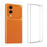 WANLONFENG Custodia per telefono in PC TPU con texture effetto pelle di agnello e 2 pellicole protettive per lo schermo incluse., For Galaxy S26+ 5G, For Galaxy S26 Ultra 5G, For Galaxy S26 5G, For Galaxy S25 FE 5G, For Galaxy S25 Edge 5G              ...