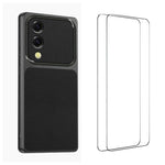 WANLONFENG Custodia per telefono in PC TPU con texture effetto pelle di agnello e 2 pellicole protettive per lo schermo incluse., For Galaxy S26+ 5G, For Galaxy S26 Ultra 5G, For Galaxy S26 5G, For Galaxy S25 FE 5G, For Galaxy S25 Edge 5G              ...