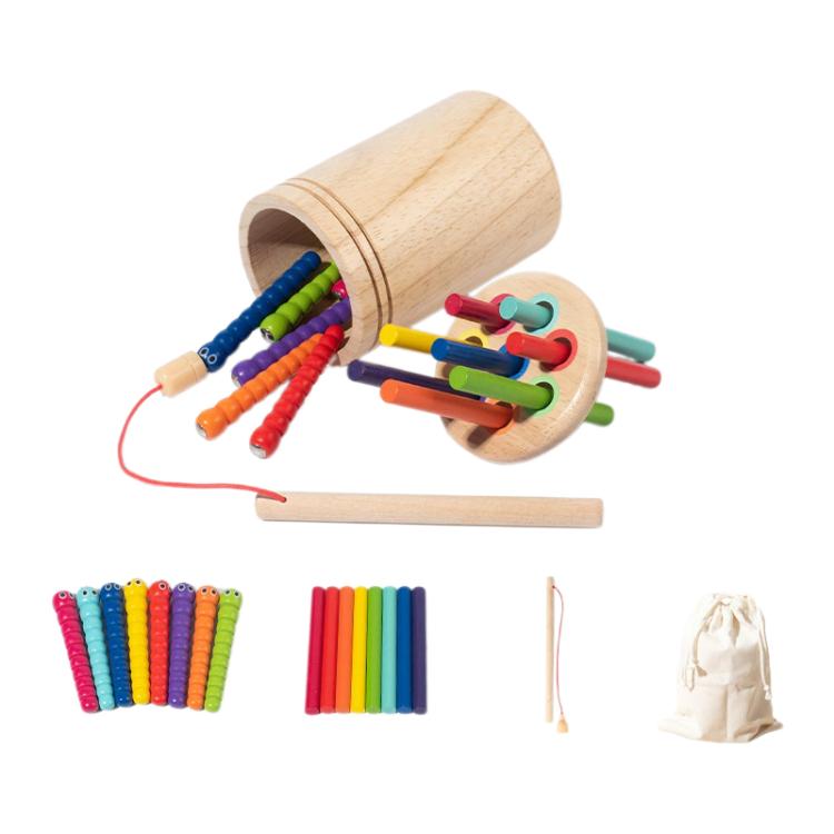 Gioco sensoriale per neonati, giocattoli in legno Montessori, scatola per l'ordinamento di forme e colori., Insect Fishing Rubber wood, Short 2-in-1, Short 6-in-1, Short 3-in-1, Short 4-in-1, Short 5-in-1, Multifunctional Simplified Packaging          ...
