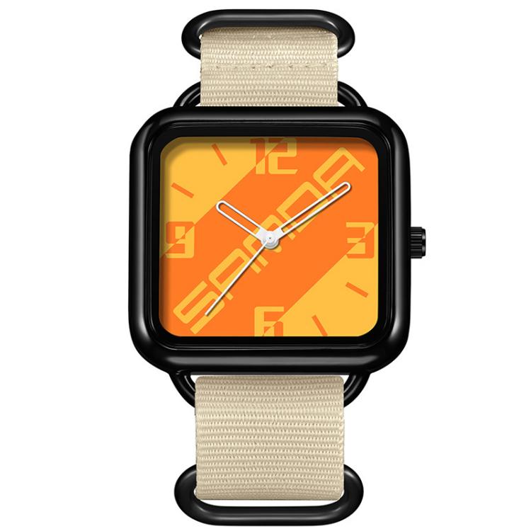 Orologio al quarzo SANDA 3261, colorato, casual, resistente all'acqua fino a 5 ATM, ideale per studenti., Nylon Beige, Nylon Black, Nylon Green