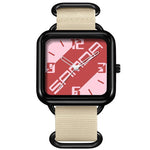 Orologio al quarzo SANDA 3261, colorato, casual, resistente all'acqua fino a 5 ATM, ideale per studenti., Nylon Beige, Nylon Black, Nylon Green