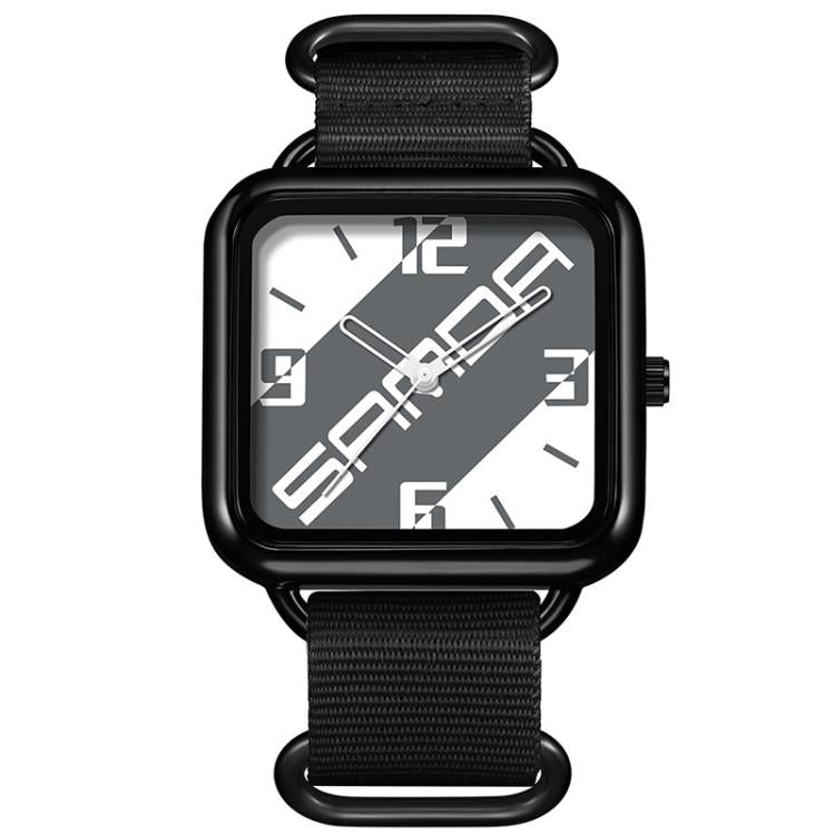 Orologio al quarzo SANDA 3261, colorato, casual, resistente all'acqua fino a 5 ATM, ideale per studenti., Nylon Beige, Nylon Black, Nylon Green