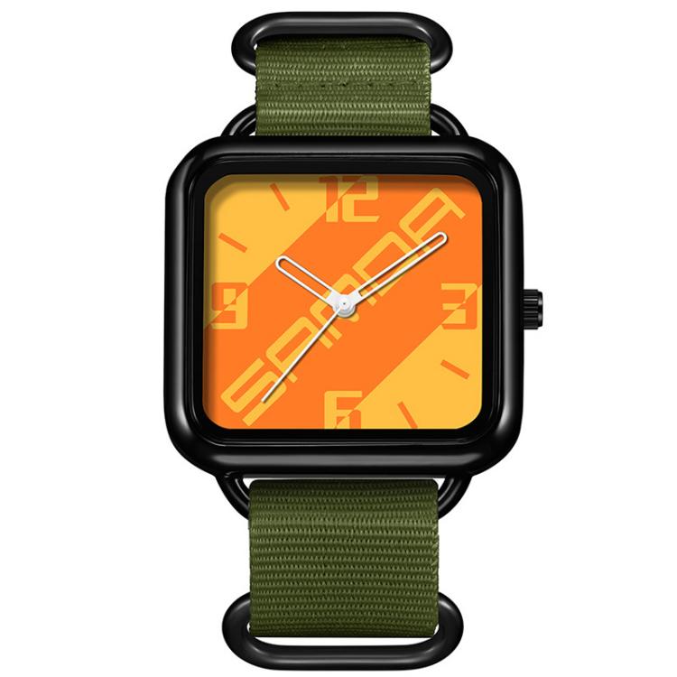 Orologio al quarzo SANDA 3261, colorato, casual, resistente all'acqua fino a 5 ATM, ideale per studenti., Nylon Beige, Nylon Black, Nylon Green