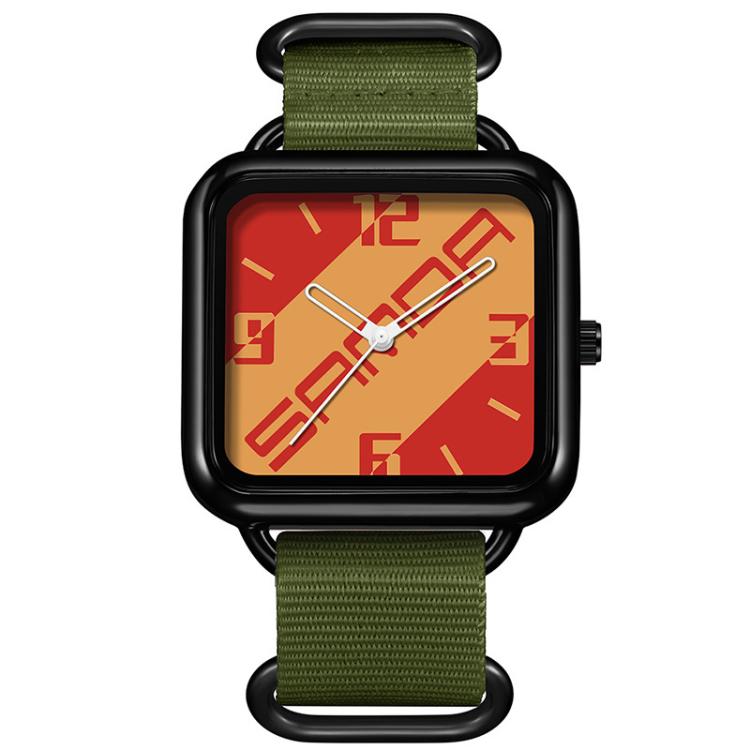 Orologio al quarzo SANDA 3261, colorato, casual, resistente all'acqua fino a 5 ATM, ideale per studenti., Nylon Beige, Nylon Black, Nylon Green