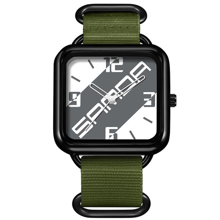 Orologio al quarzo SANDA 3261, colorato, casual, resistente all'acqua fino a 5 ATM, ideale per studenti., Nylon Beige, Nylon Black, Nylon Green