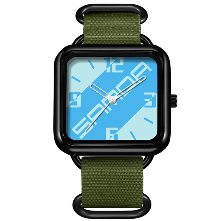 Orologio al quarzo SANDA 3261, colorato, casual, resistente all'acqua fino a 5 ATM, ideale per studenti., Nylon Beige, Nylon Black, Nylon Green
