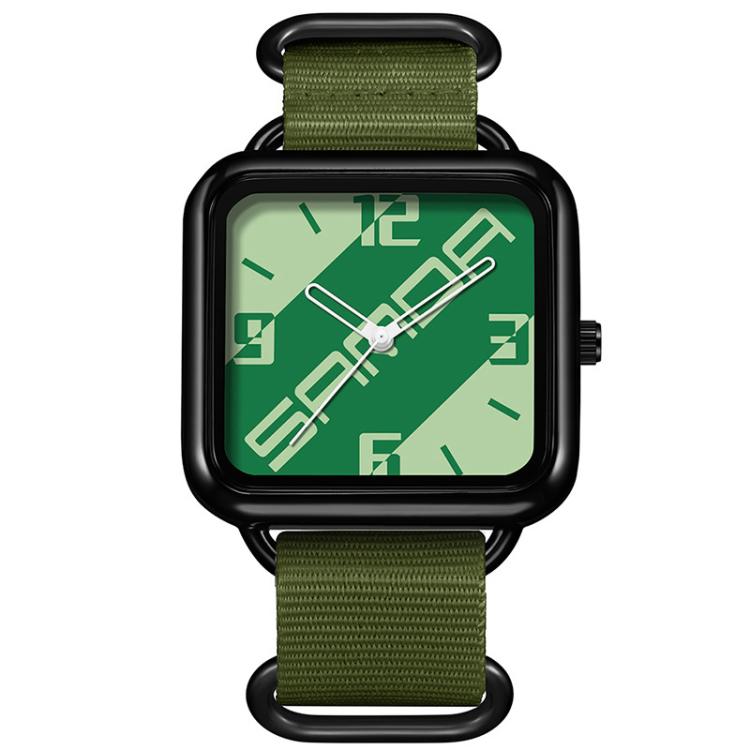 Orologio al quarzo SANDA 3261, colorato, casual, resistente all'acqua fino a 5 ATM, ideale per studenti., Nylon Beige, Nylon Black, Nylon Green
