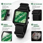 Orologio al quarzo SANDA 3261, colorato, casual, resistente all'acqua fino a 5 ATM, ideale per studenti., Nylon Beige, Nylon Black, Nylon Green