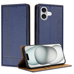 Custodia per telefono in ecopelle vegana antigraffio con design a cuciture., For iPhone 17, For iPhone Air, For iPhone 16 Pro Max