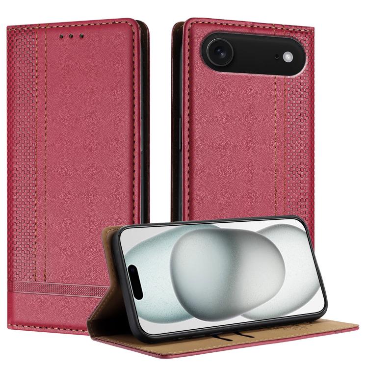 Custodia per telefono in ecopelle vegana antigraffio con design a cuciture., For iPhone 17, For iPhone Air, For iPhone 16 Pro Max