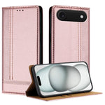 Custodia per telefono in ecopelle vegana antigraffio con design a cuciture., For iPhone 17, For iPhone Air, For iPhone 16 Pro Max