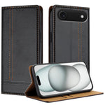 Custodia per telefono in ecopelle vegana antigraffio con design a cuciture., For iPhone 17, For iPhone Air, For iPhone 16 Pro Max