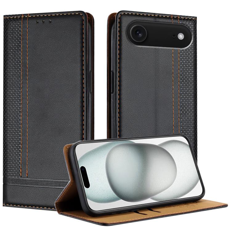 Custodia per telefono in ecopelle vegana antigraffio con design a cuciture., For iPhone 17, For iPhone Air, For iPhone 16 Pro Max