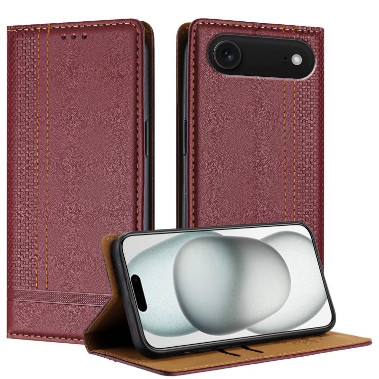 Custodia per telefono in ecopelle vegana antigraffio con design a cuciture., For iPhone 17, For iPhone Air, For iPhone 16 Pro Max