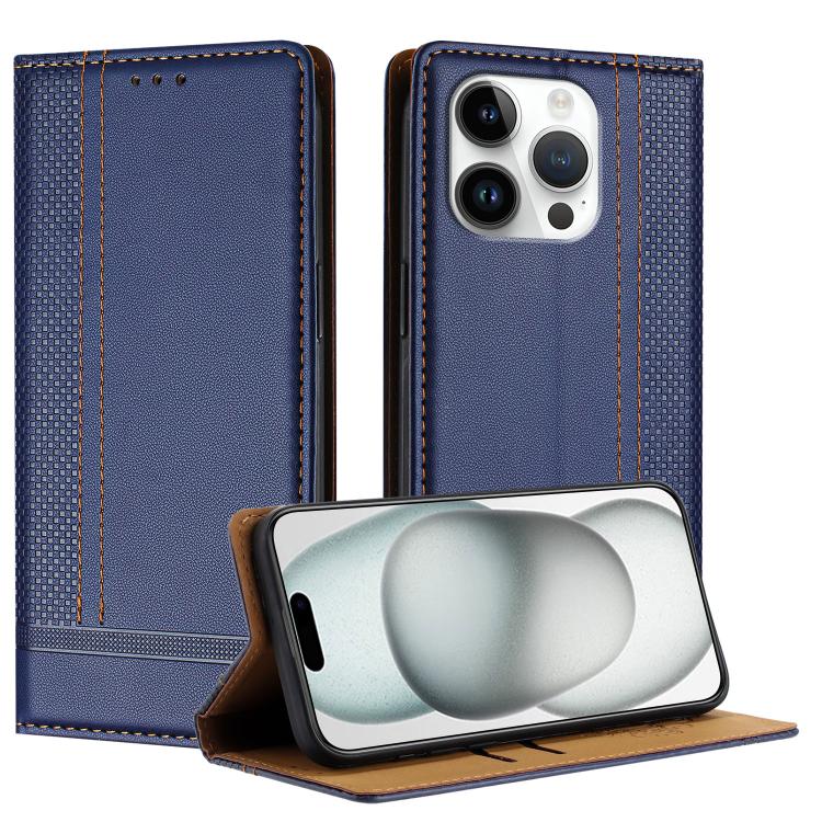 Custodia per telefono in ecopelle vegana antigraffio con design a cuciture., For iPhone 16 Pro, For iPhone 16 Plus, For iPhone 16