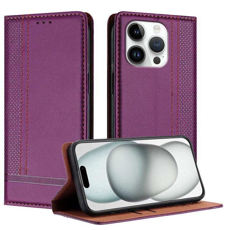 Custodia per telefono in ecopelle vegana antigraffio con design a cuciture., For iPhone 16 Pro, For iPhone 16 Plus, For iPhone 16