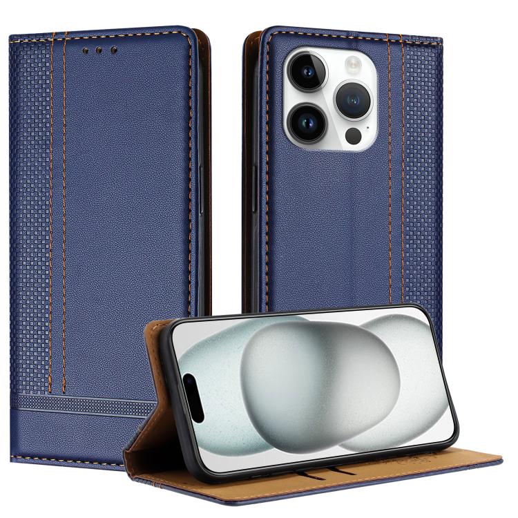 Custodia per telefono in ecopelle vegana antigraffio con design a cuciture., For iPhone 15 Pro Max, For iPhone 15 Pro, For iPhone 15 Plus