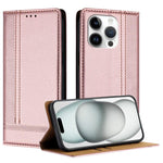Custodia per telefono in ecopelle vegana antigraffio con design a cuciture., For iPhone 15, For iPhone 14 Plus, For iPhone 14 Pro