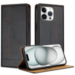 Custodia per telefono in ecopelle vegana antigraffio con design a cuciture., For iPhone 14 Pro Max, For iPhone 8/7/6/SE 2022, For iPhone 13 Pro Max