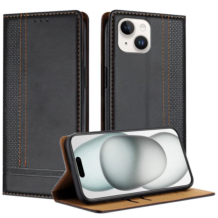 Custodia per telefono in ecopelle vegana antigraffio con design a cuciture., For iPhone 13 Pro, For iPhone 13 / 14, For iPhone 13 mini