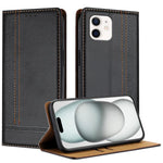 Custodia per telefono in ecopelle vegana antigraffio con design a cuciture., For iPhone 12, For iPhone 12 Pro Max, For iPhone 12 Pro