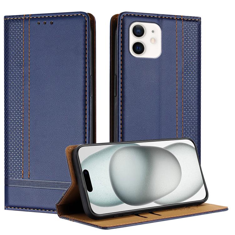 Custodia per telefono in ecopelle vegana antigraffio con design a cuciture., For iPhone 12 mini, For iPhone 11 Pro Max, For iPhone 11
