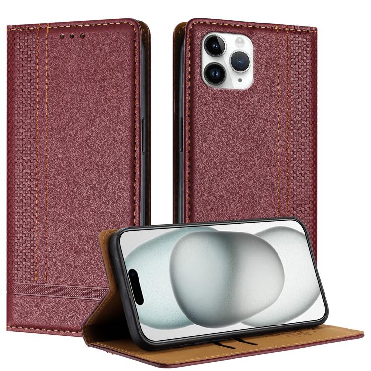 Custodia per telefono in ecopelle vegana antigraffio con design a cuciture., For iPhone 11 Pro, For iPhone XR, For iPhone XS Max
