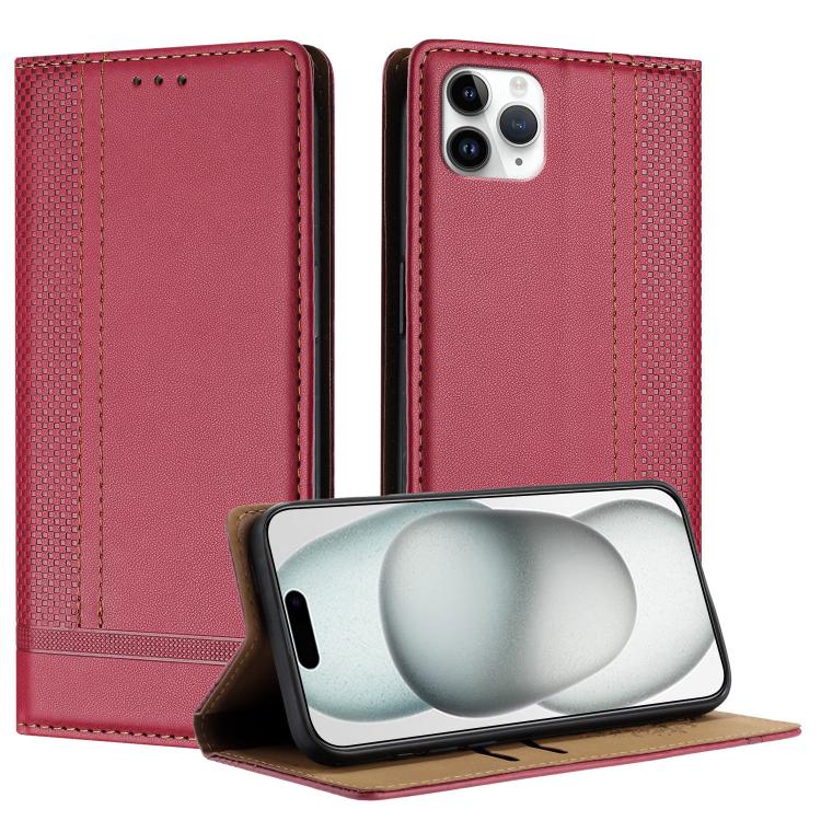 Custodia per telefono in ecopelle vegana antigraffio con design a cuciture., For iPhone 12 mini, For iPhone 11 Pro Max, For iPhone 11