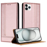 Custodia per telefono in ecopelle vegana antigraffio con design a cuciture., For iPhone 12 mini, For iPhone 11 Pro Max, For iPhone 11