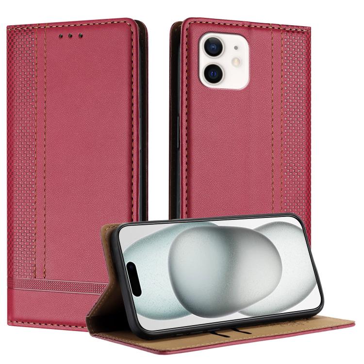 Custodia per telefono in ecopelle vegana antigraffio con design a cuciture., For iPhone 12 mini, For iPhone 11 Pro Max, For iPhone 11