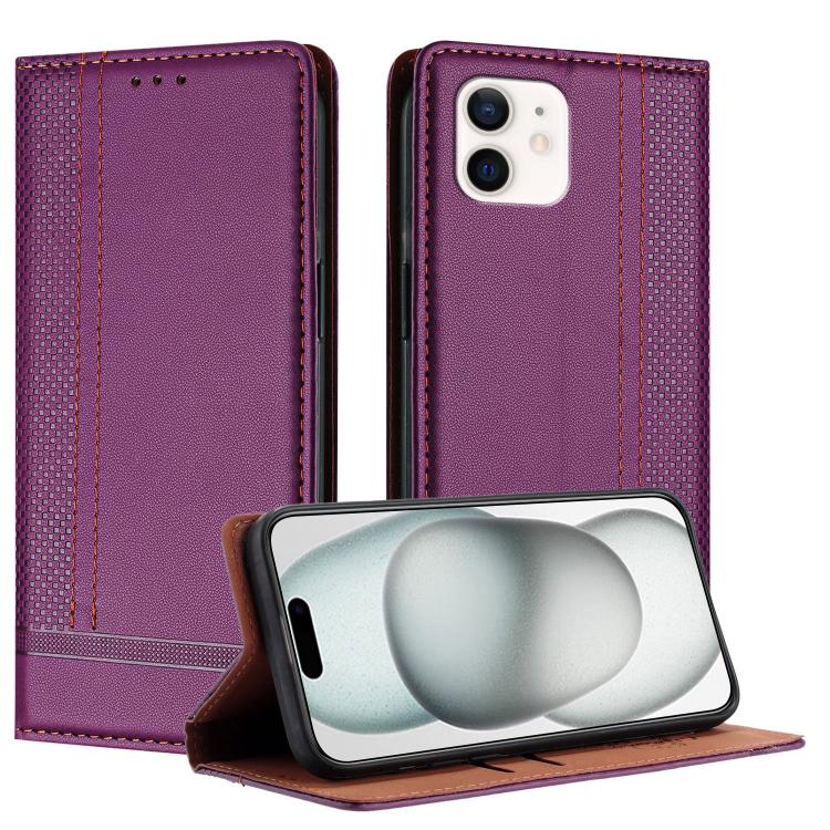 Custodia per telefono in ecopelle vegana antigraffio con design a cuciture., For iPhone 12 mini, For iPhone 11 Pro Max, For iPhone 11
