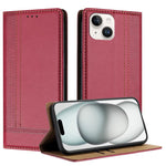 Custodia per telefono in ecopelle vegana antigraffio con design a cuciture., For iPhone 13 Pro, For iPhone 13 / 14, For iPhone 13 mini