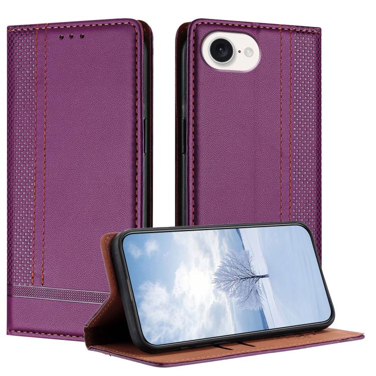 Custodia per telefono in ecopelle vegana antigraffio con design a cuciture., For iPhone 17e / 16e, For iPhone 17 Pro Max, For iPhone 17 Pro