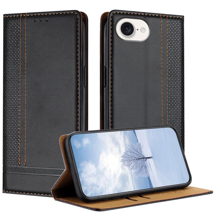 Custodia per telefono in ecopelle vegana antigraffio con design a cuciture., For iPhone 17e / 16e, For iPhone 17 Pro Max, For iPhone 17 Pro