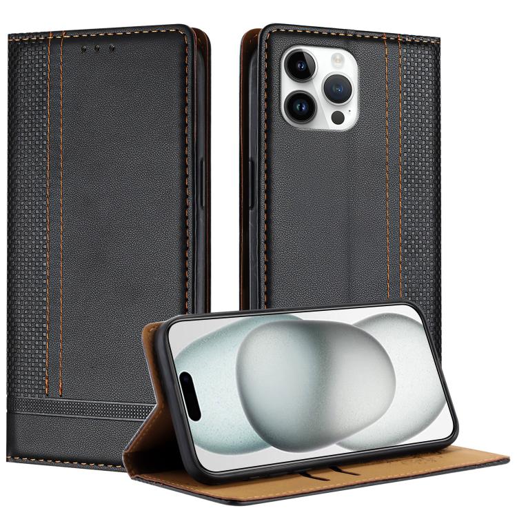 Custodia per telefono in ecopelle vegana antigraffio con design a cuciture., For iPhone 12, For iPhone 12 Pro Max, For iPhone 12 Pro