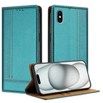 Custodia per telefono in ecopelle vegana antigraffio con design a cuciture., For iPhone X, For iPhone 8 Plus/7 Plus/6 Plus
