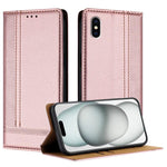 Custodia per telefono in ecopelle vegana antigraffio con design a cuciture., For iPhone X, For iPhone 8 Plus/7 Plus/6 Plus