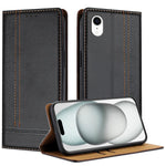 Custodia per telefono in ecopelle vegana antigraffio con design a cuciture., For iPhone 11 Pro, For iPhone XR, For iPhone XS Max