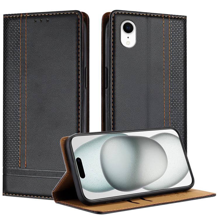 Custodia per telefono in ecopelle vegana antigraffio con design a cuciture., For iPhone 11 Pro, For iPhone XR, For iPhone XS Max